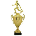 Cup Trophy, Gold with Figure & Marble Base - 17 3/4" Tall